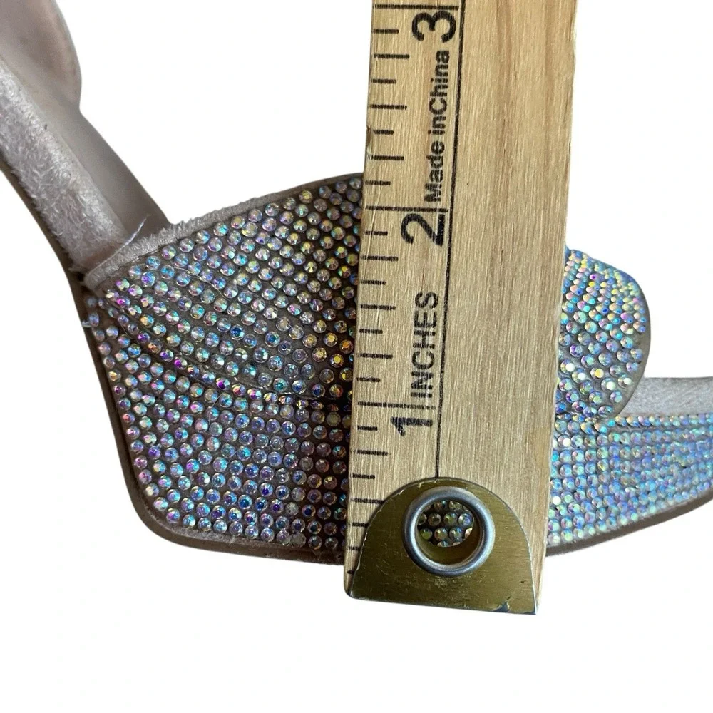 Madden Girl Rhinestones Heels 8M Platform Slingback Holiday Party Prom Wedding